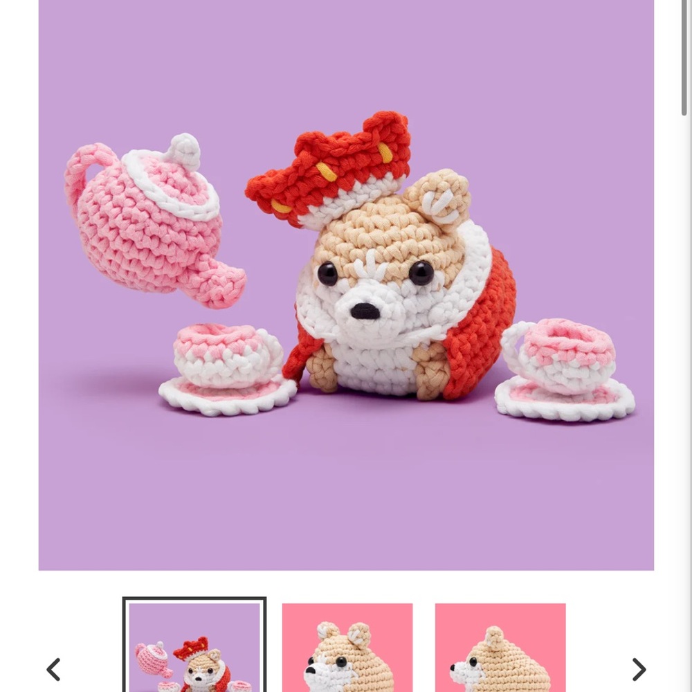 Woobles corgi Feelin like royal tea crochet kit - Picture 3 of 3